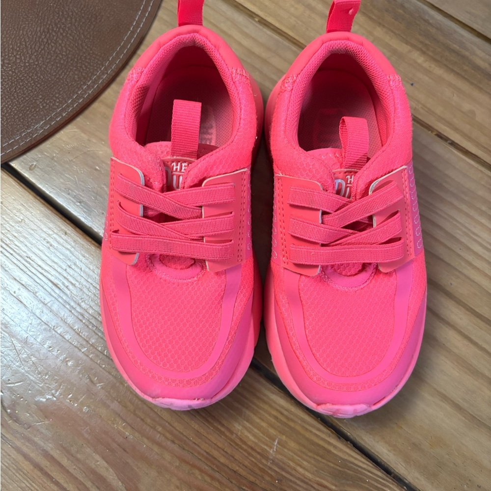 Bright Pink Sneakers with Lace-Up Closure and Rounded Toe